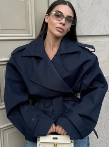 Dam Trenchcoat Lång med Bälte Beige