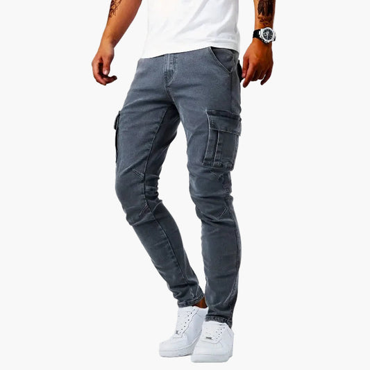 Herr Cargo Jeans Slim Fit – Trendiga Byxor för Vardag och Fritid