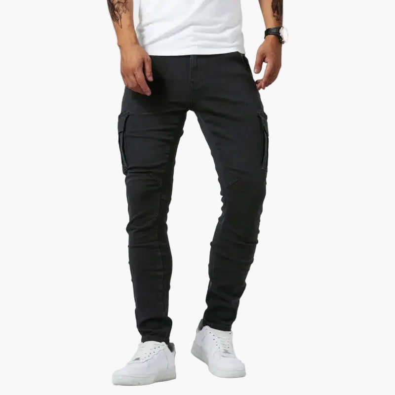 Herr Cargo Jeans Slim Fit – Trendiga Byxor för Vardag och Fritid