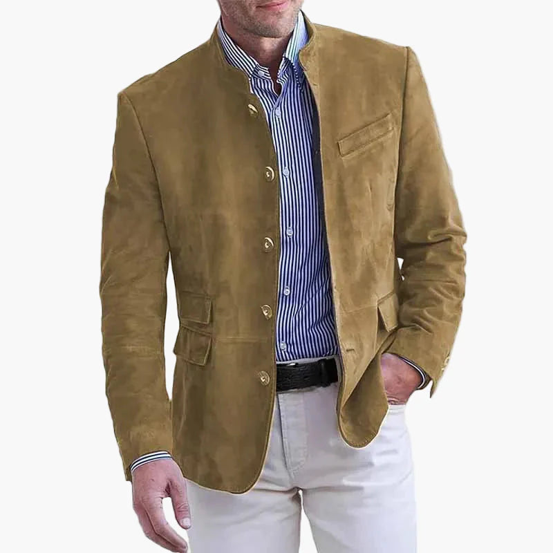 Herr Jacka Elegant Ståkrage Blazer – Stilren Vardags- och Festjacka
