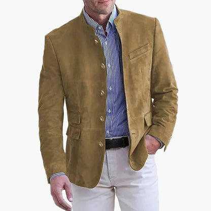 Herr Jacka Elegant Ståkrage Blazer – Stilren Vardags- och Festjacka