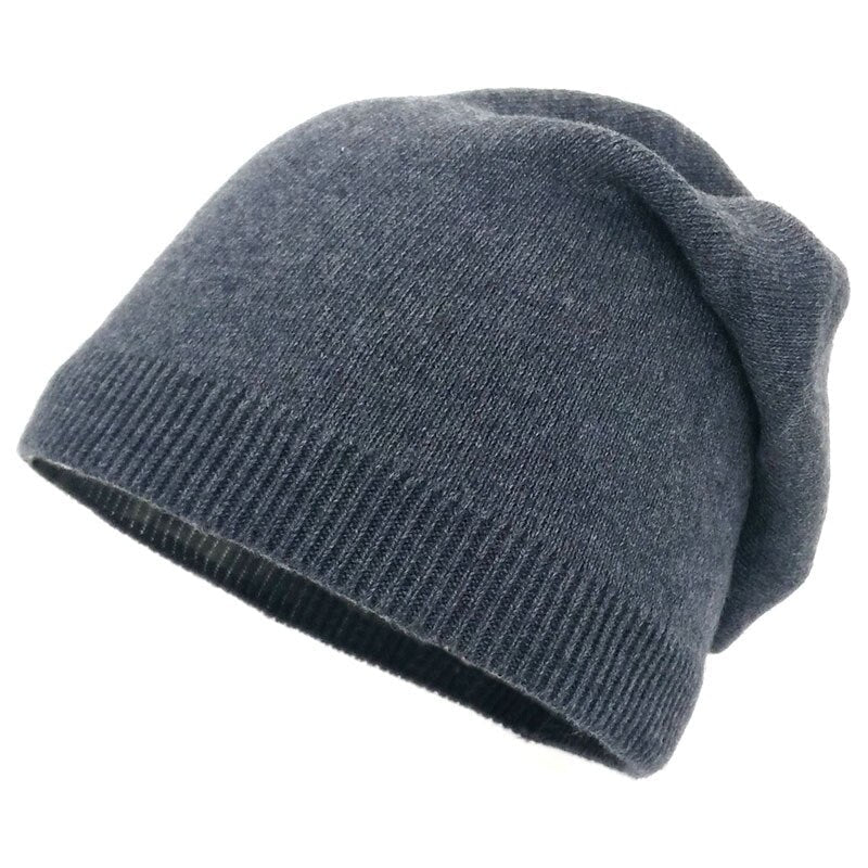 Unisex Ribbstickad Mössa med Uppvikt Kant i Mjukt Material