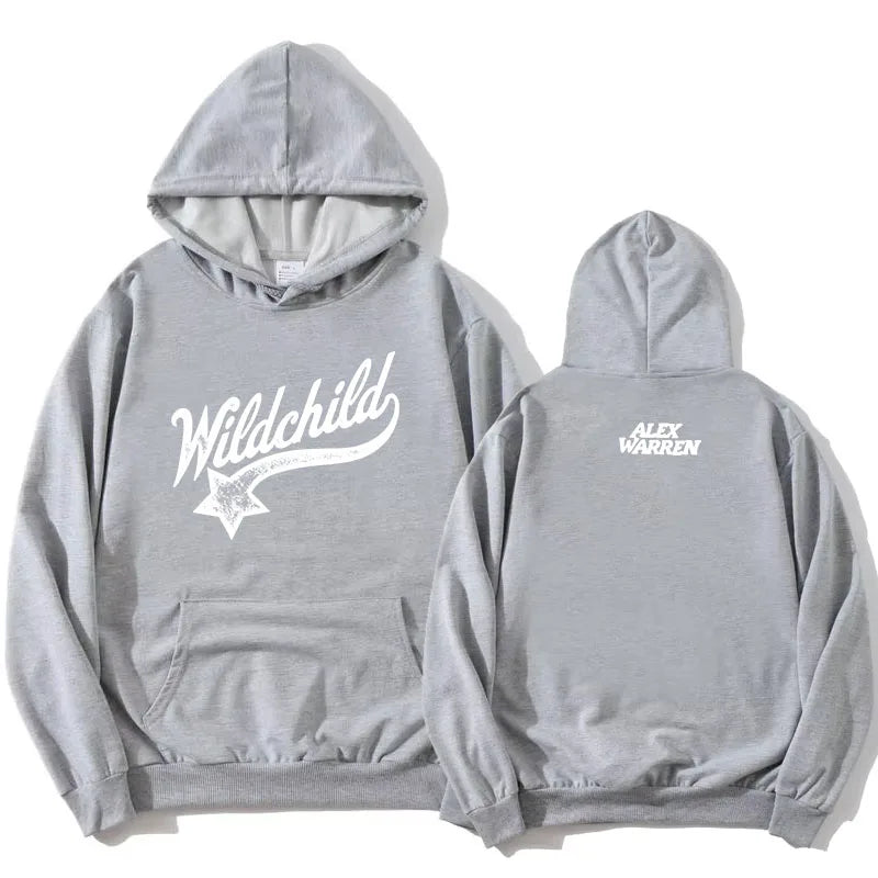 Unisex Hoodie med "Wildchild" Tryck och Känguruficka