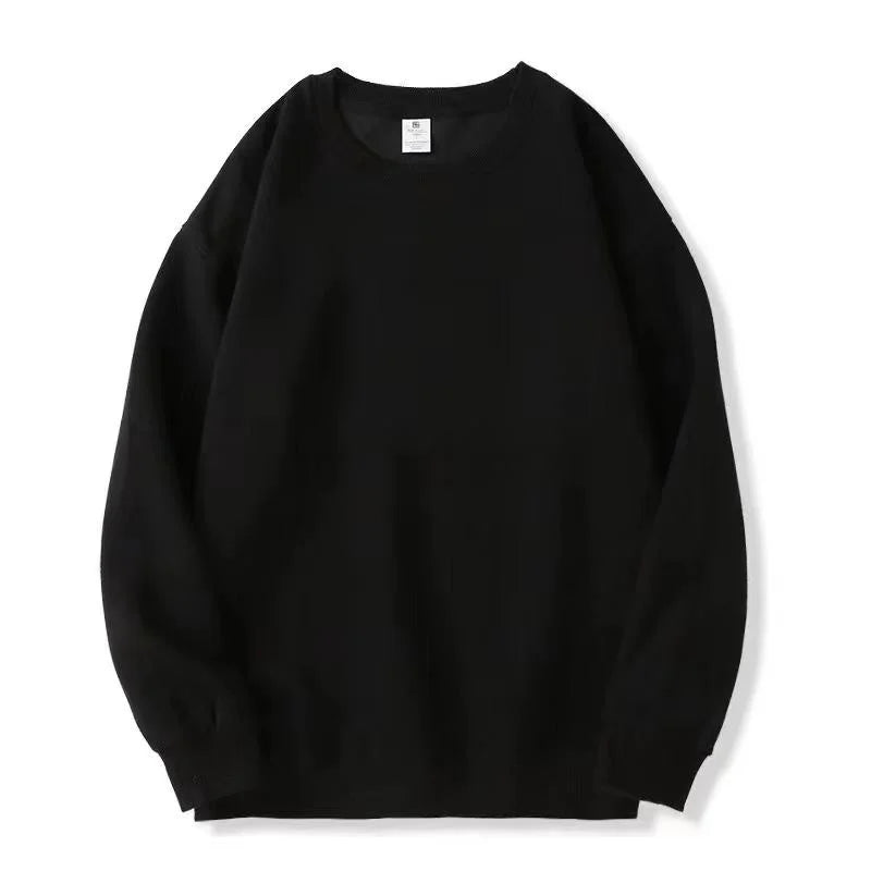 Enkel Enfärgad Sweatshirt för Herr i Mjukt Material med Rund Halsringning