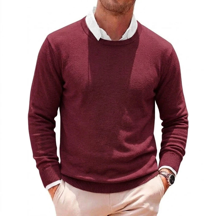 Herrtröja Rundhalsad Långärmad Enkel Modell