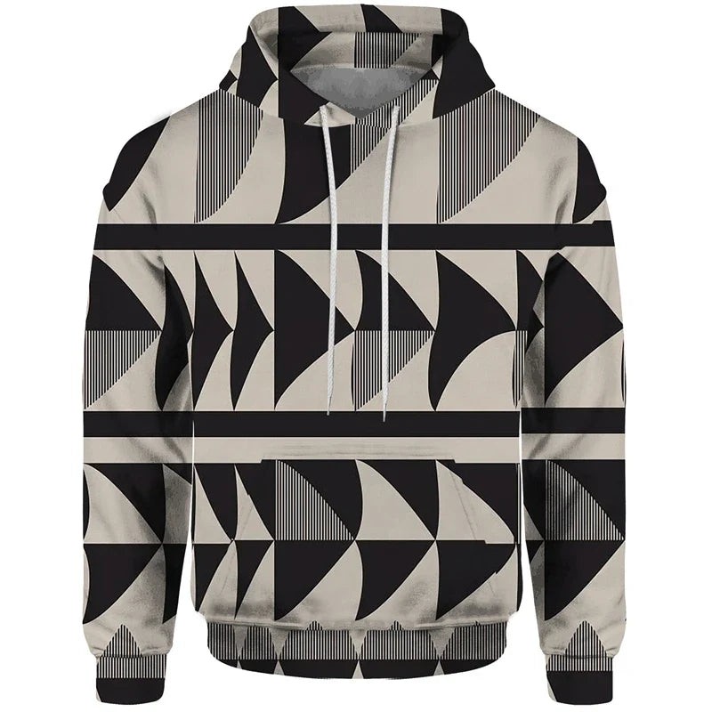 Hoodie med lapptäcksdesign och mönster
