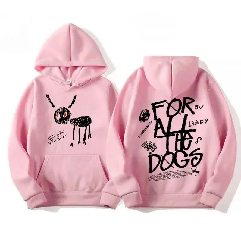 Unisex Hoodie med tryck och magficka, "For All The Dogs"-tema