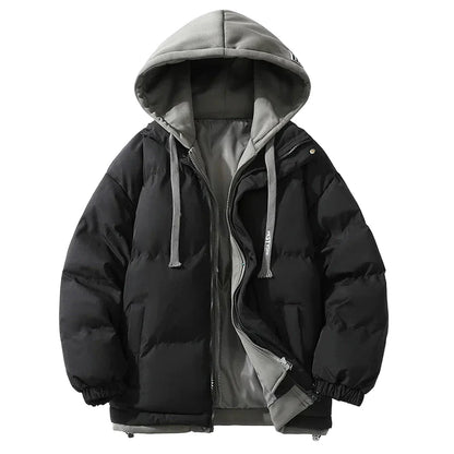 Unisex Vinterjacka med Huva – Trendig och Varm Puffer för Fritid och Stadsliv