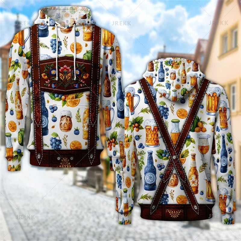 Unisex Hoodie med tryckt hängsletema och huva