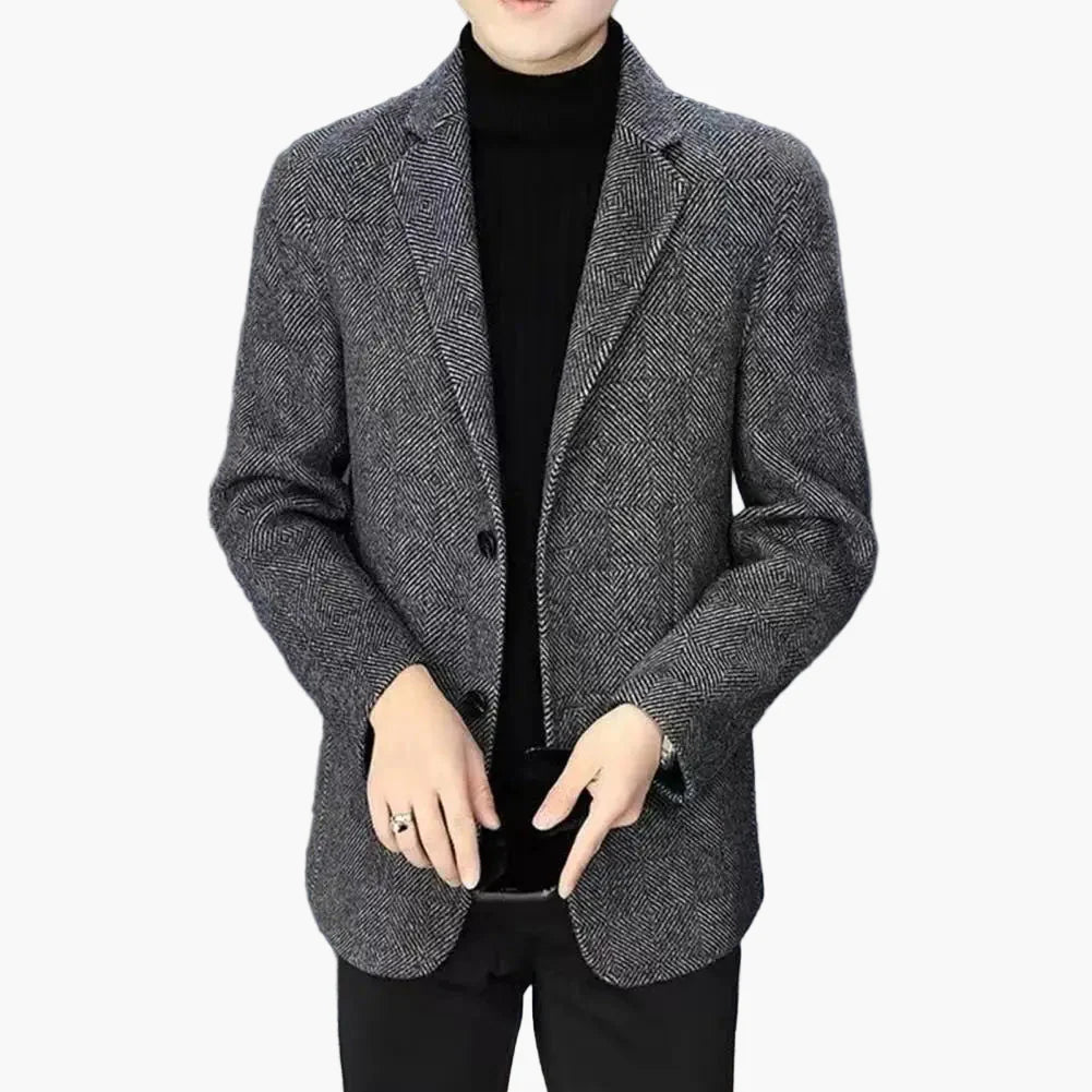 Herr Elegant Slim Fit Kavaj – Perfekt för Fest och Arbete