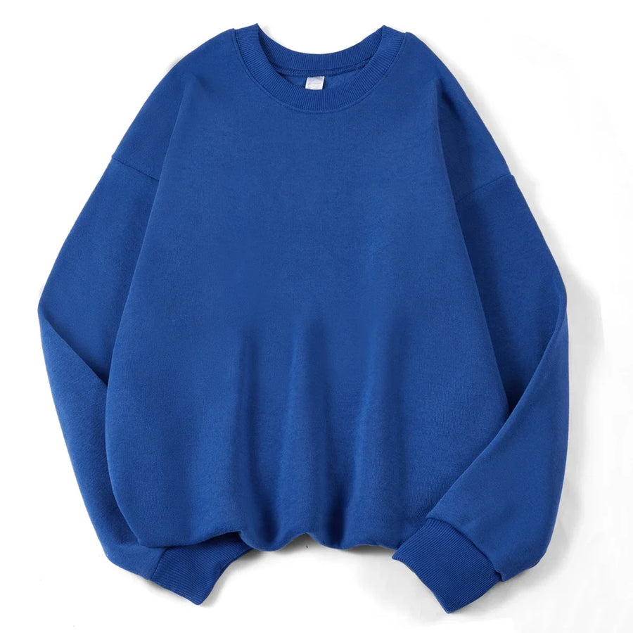 Lila Oversize Sweatshirt med Rund Halsringning