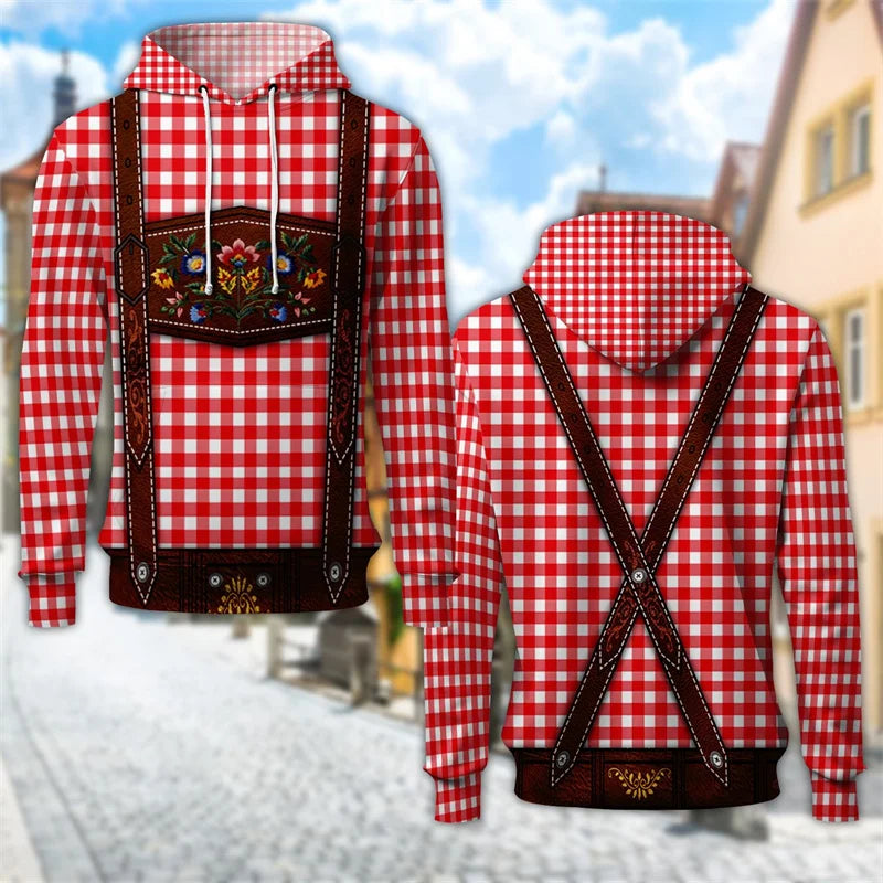 Unisex Hoodie med tryckt hängsletema och huva