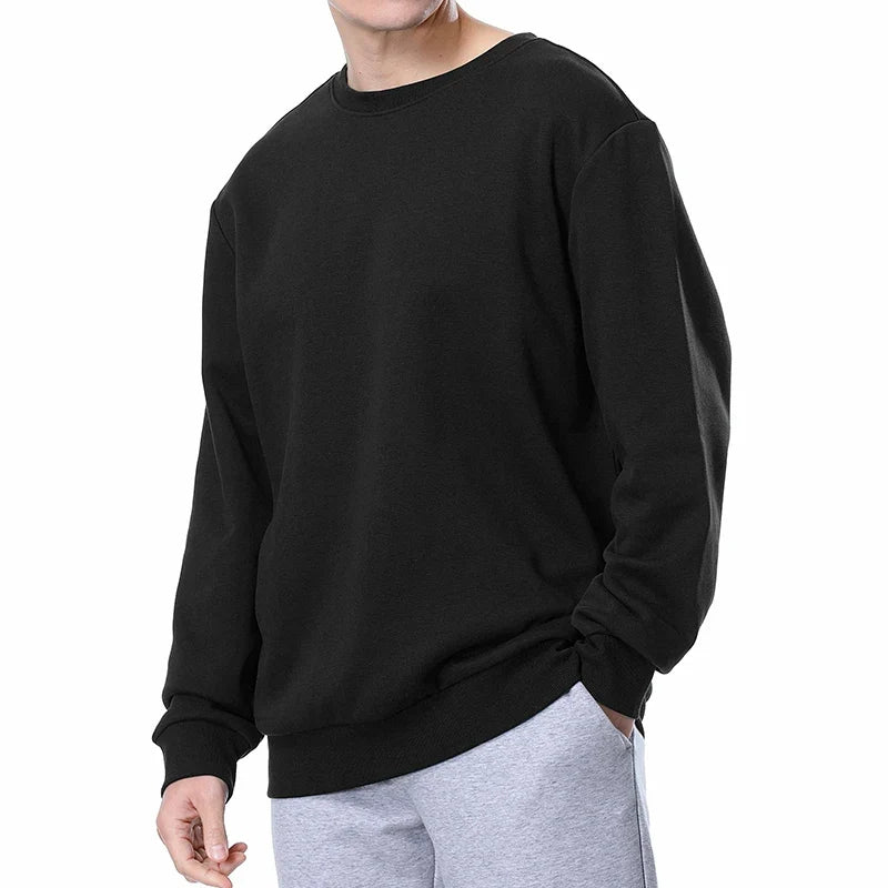 Enkel Tröja Rundhalsad Långärmad Sweatshirt i Olika Färger
