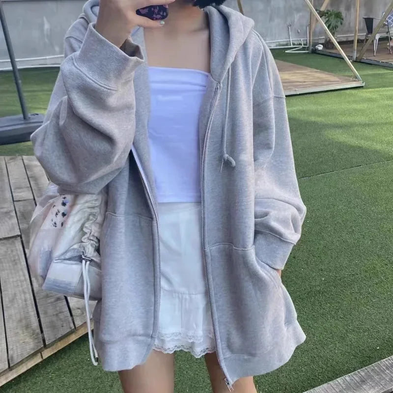Unisex Luvtröja med Dragkedja – Oversize Modell