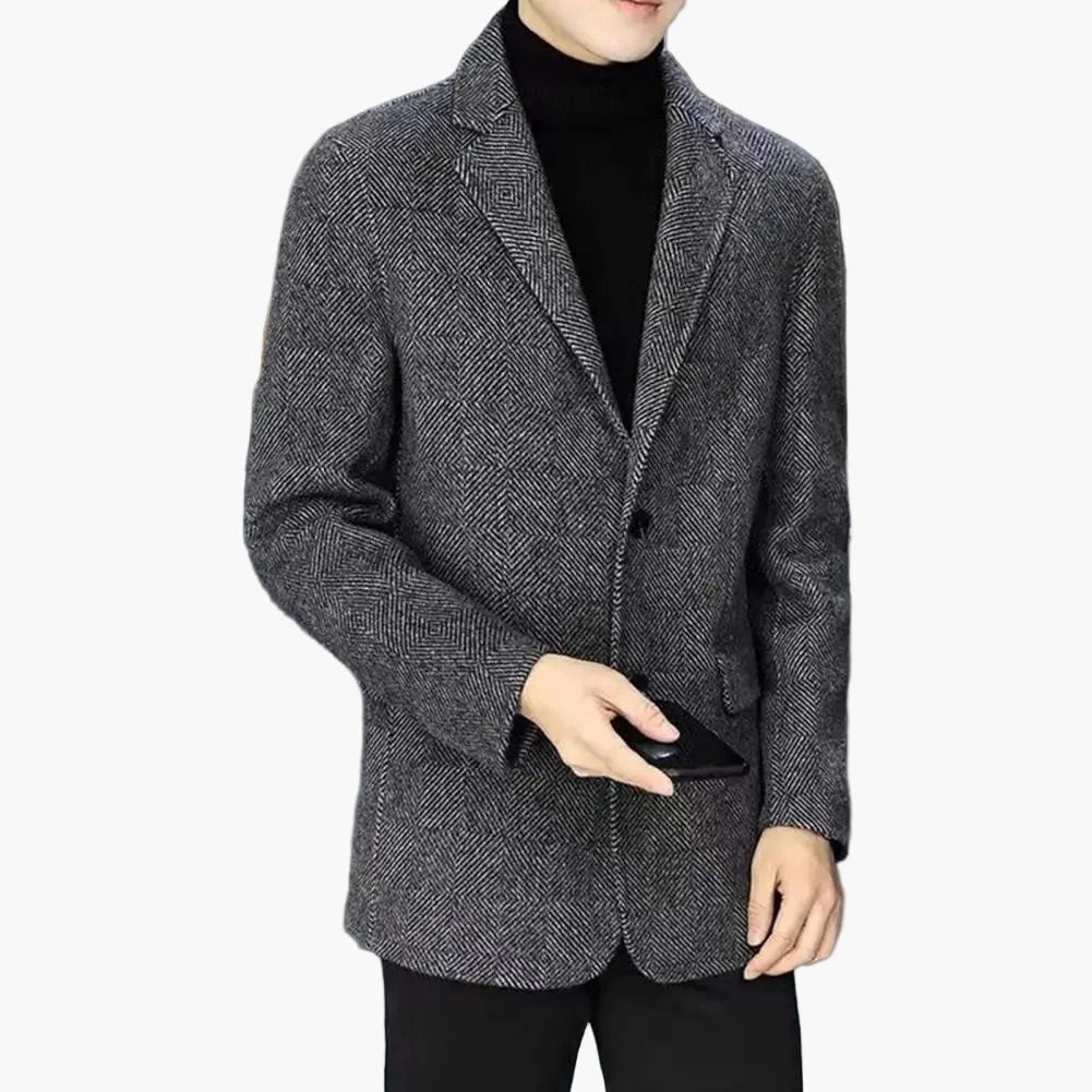 Herr Elegant Slim Fit Kavaj – Perfekt för Fest och Arbete