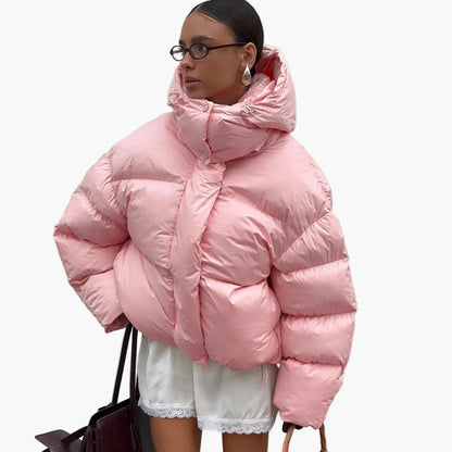 Damjacka Vinter Oversized Puffermodell Trendig och Varm