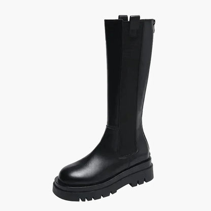 Dam Chunky Höga Chelsea Boots – Trendiga Vattentåliga Stövlar för Höst och Vinter
