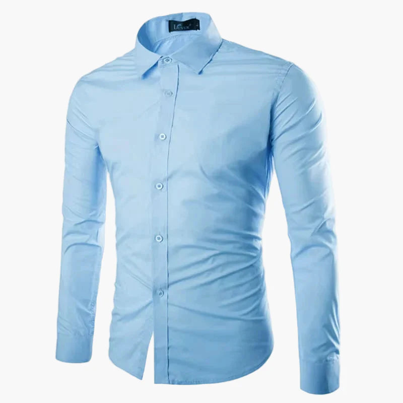 Herrskjorta med lång ärm – Slim Fit, elegant och mångsidig för kontor och fest