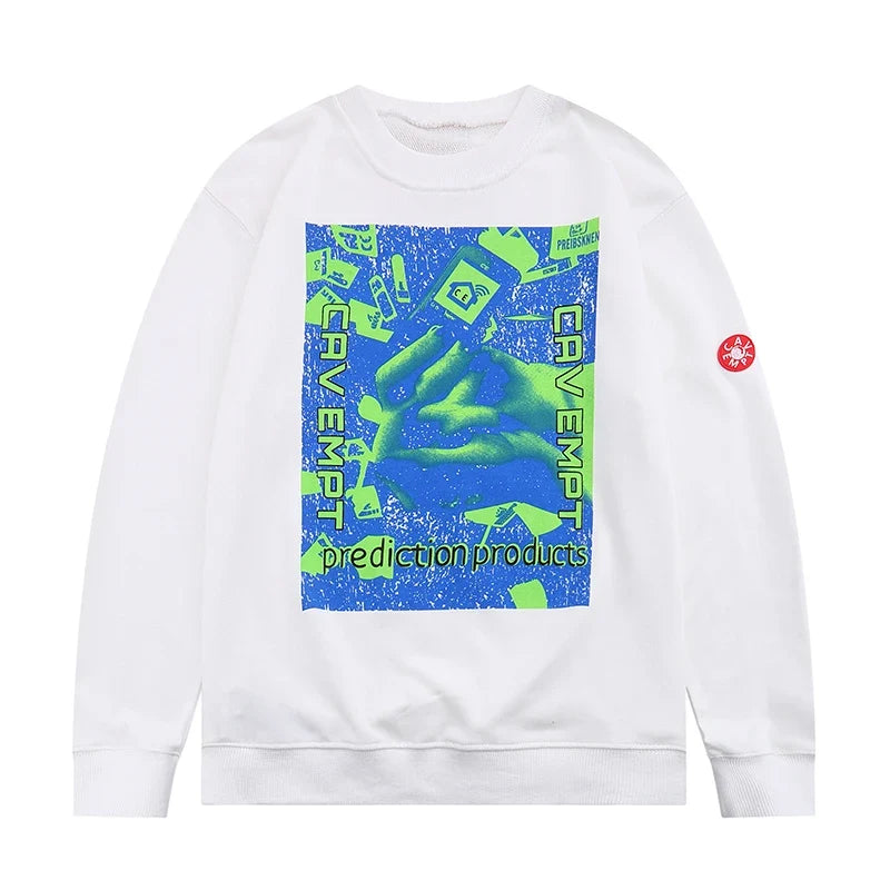 Unisex sweatshirt med tryck och rund halsringning