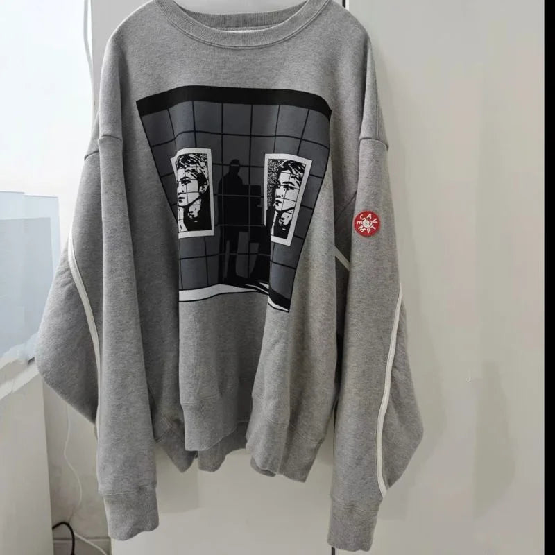 Unisex sweatshirt med tryck och rund halsringning