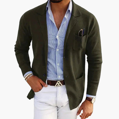Herr Elegant Kavaj med Kavajslag – Klassisk Stil för Affär & Vardag