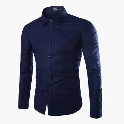 Herrskjorta Slim Fit – Modern Design för Kontor och Fest
