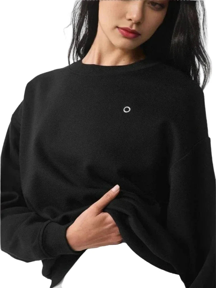 Dam Oversized Sweatshirt Trendig Vardagsstil och Träning
