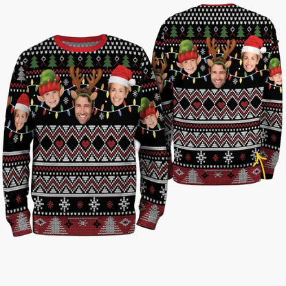 Unisex Jultröja med Personligt Foto – Rolig och Festlig Juldesign för Vuxna och Barn