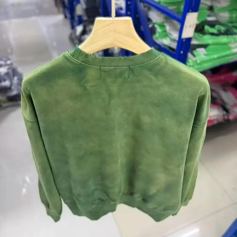 Unisex Tröja med Kristalldekoration och Ombré-Effekt, Långärmad Sweatshirt