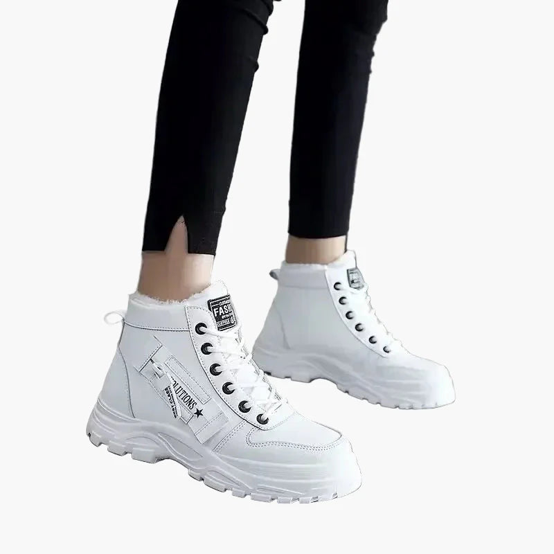 Dam Sneakers Vinterkängor med Hög Sula och Varm Foder – Trendiga Vardagsboots