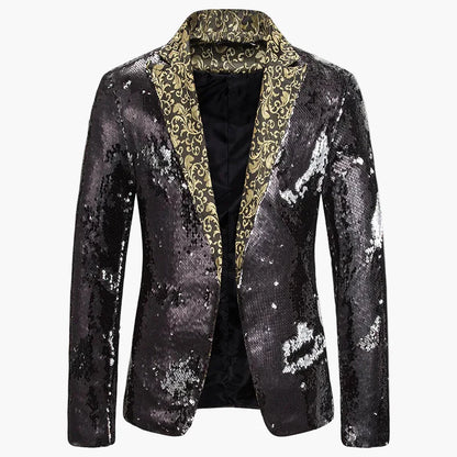 Herr Paljettblazer för Fest och Scen, Glamourös Kavaj för Särskilda Tillfällen