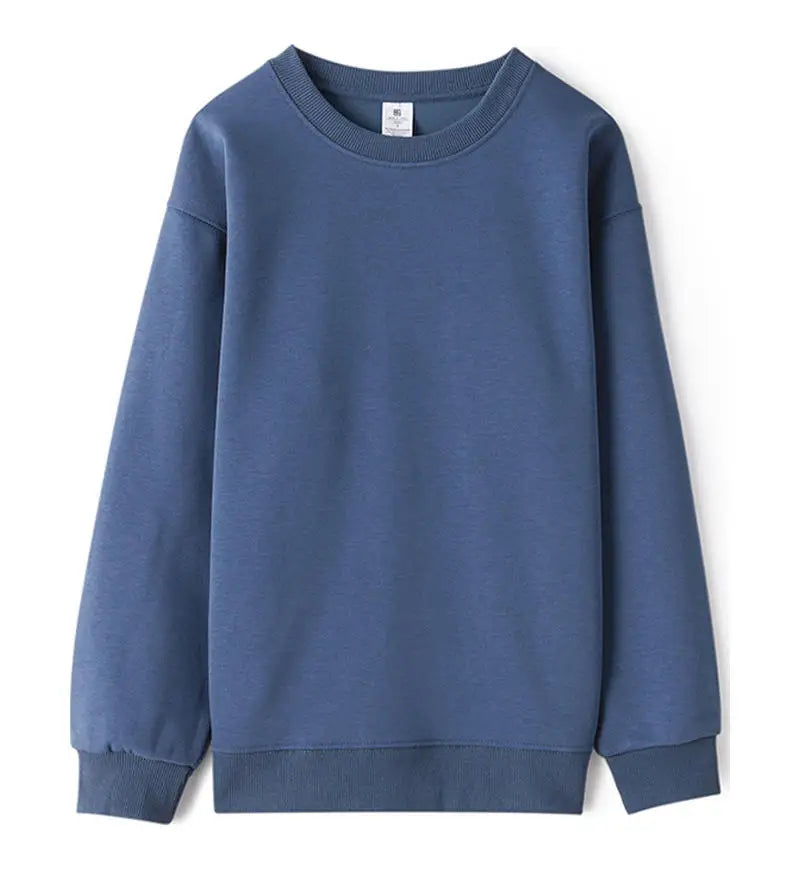 Enkel enfärgad sweatshirt med rund hals och lång ärm