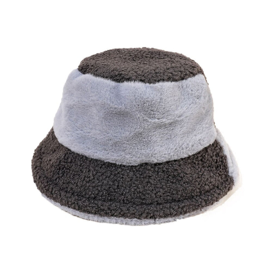 Fuskpäls Bucket Hat med Tvåfärgad Design