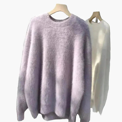 Damtröja Oversized Lös Stickad Tröja för Vardagsbruk och Mysiga Kvällar