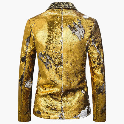 Herr Paljettblazer för Fest och Scen, Glamourös Kavaj för Särskilda Tillfällen