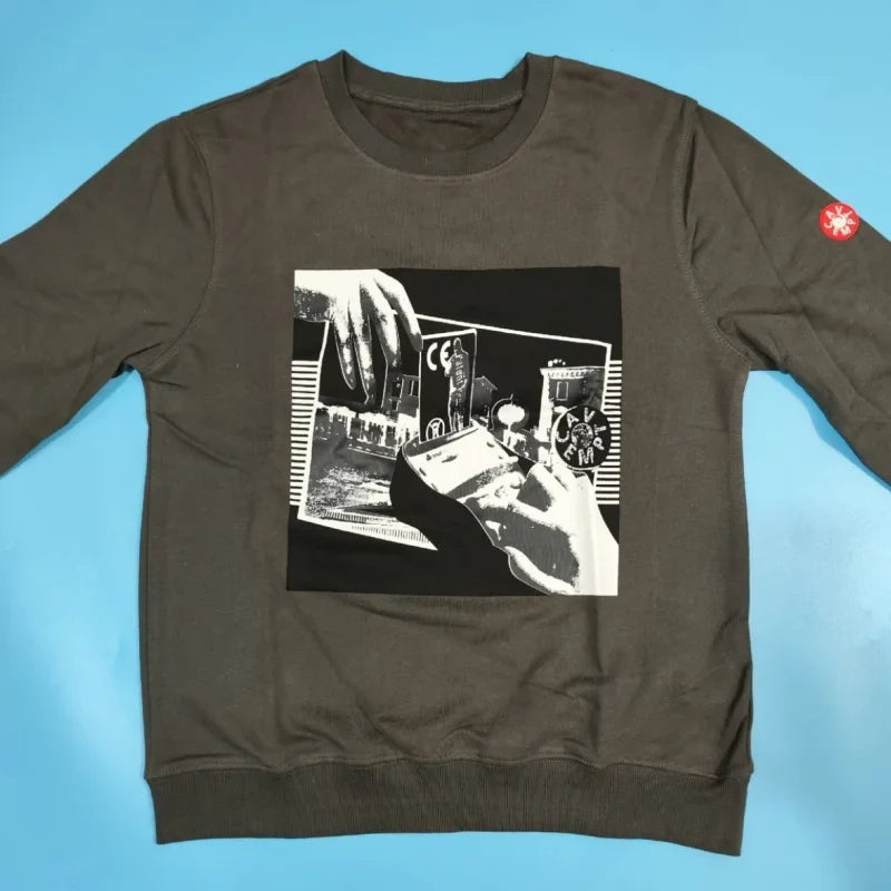 Unisex sweatshirt med tryck och rund halsringning