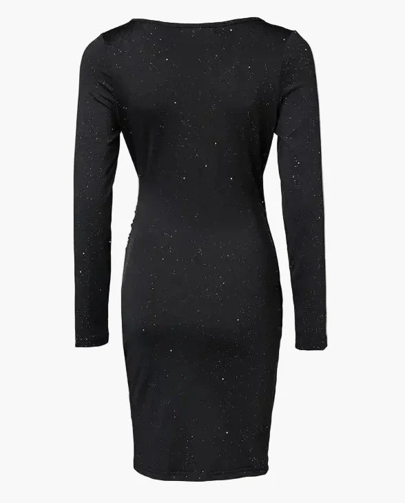 Dam Klänning Elegant Bodycon Omlott V-ringad Långärmad Fästklänning