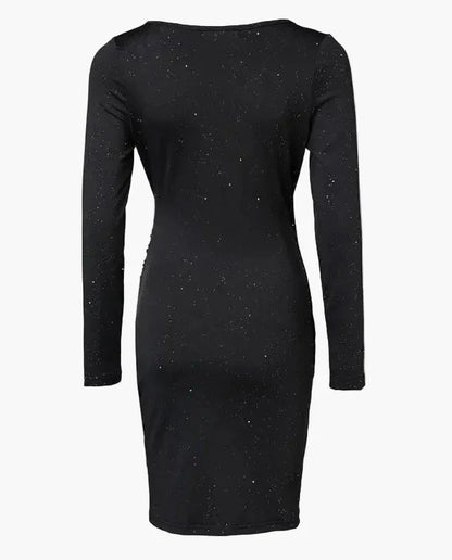 Dam Klänning Elegant Bodycon Omlott V-ringad Långärmad Fästklänning