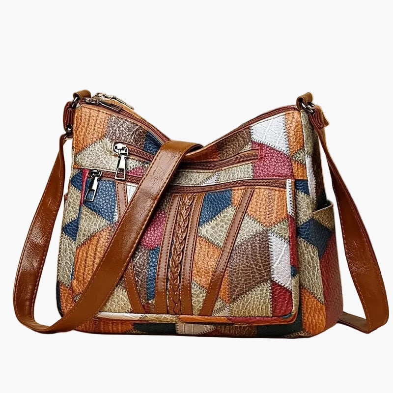 Damväska Crossbody Patchwork Retro Axelremsväska för Vardag och Fritid