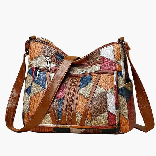 Damväska Crossbody Patchwork Retro Axelremsväska för Vardag och Fritid