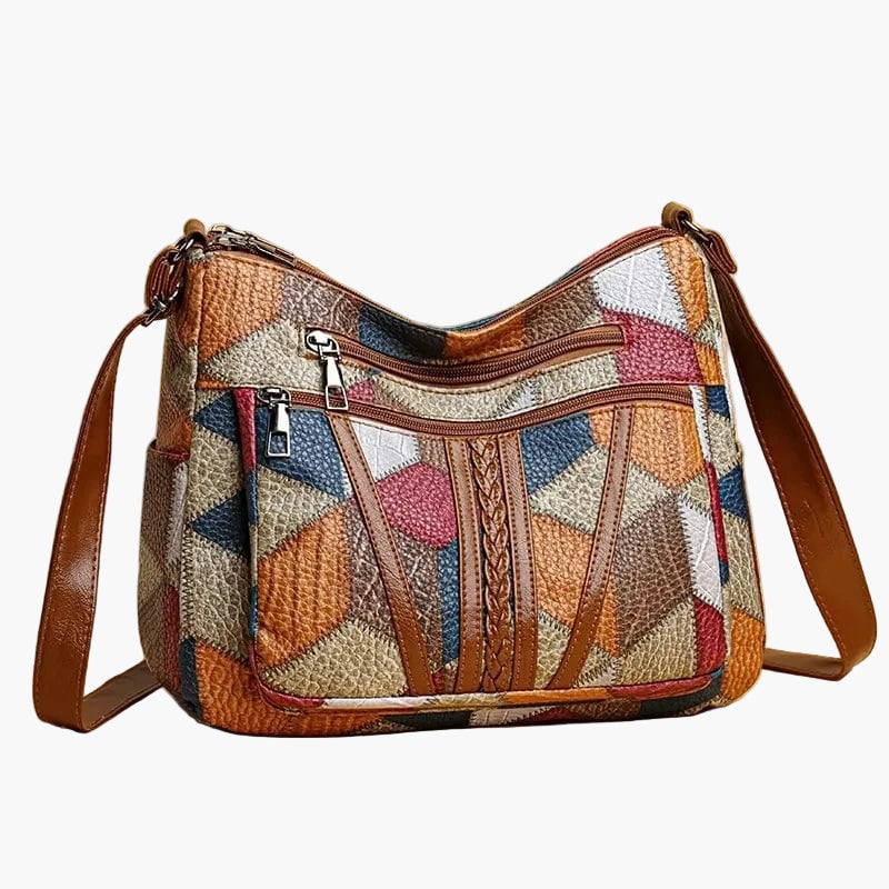 Damväska Crossbody Patchwork Retro Axelremsväska för Vardag och Fritid