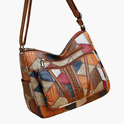 Damväska Crossbody Patchwork Retro Axelremsväska för Vardag och Fritid