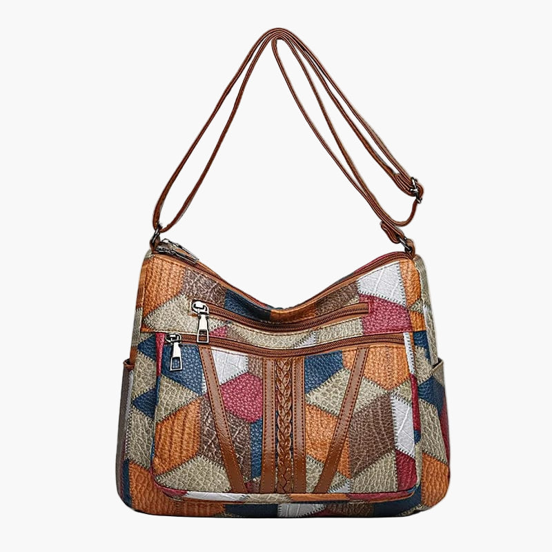 Damväska Crossbody Patchwork Retro Axelremsväska för Vardag och Fritid