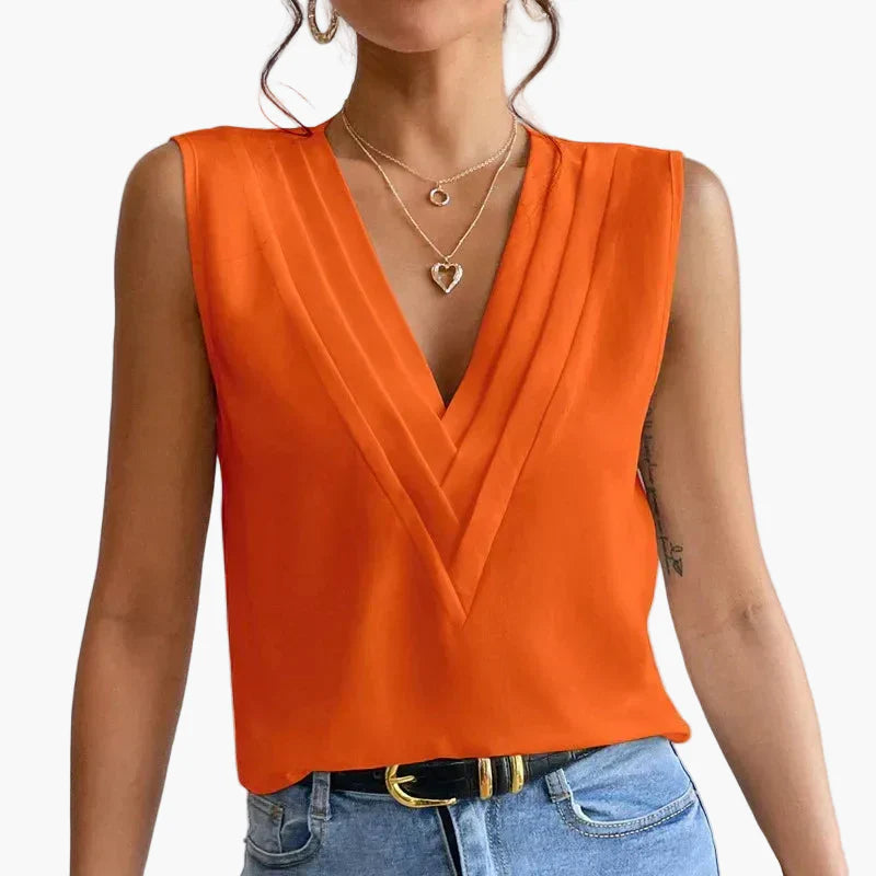 Dam Elegant Ärmlös Blus för Kontor och Fritid