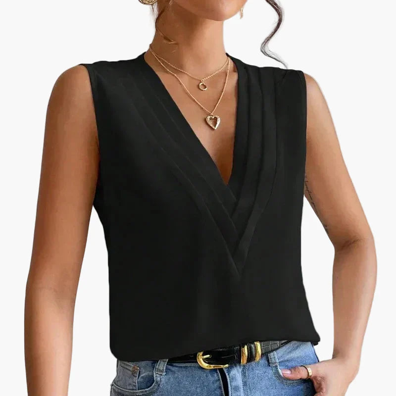 Dam Elegant Ärmlös Blus för Kontor och Fritid