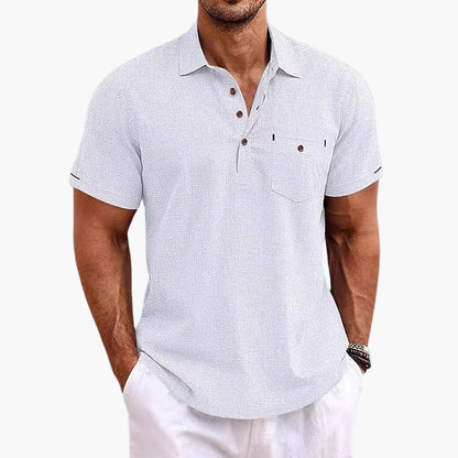 Herr Pikétröja Kort Ärm Klassisk Stil för Avslappnad och Elegant Användning