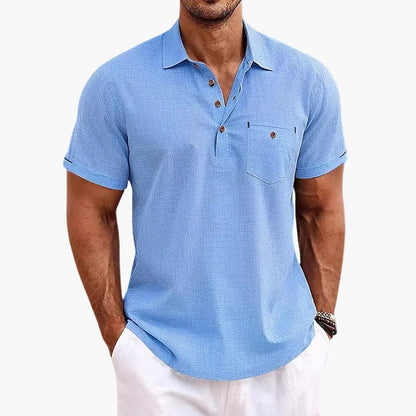Herr Pikétröja Kort Ärm Klassisk Stil för Avslappnad och Elegant Användning