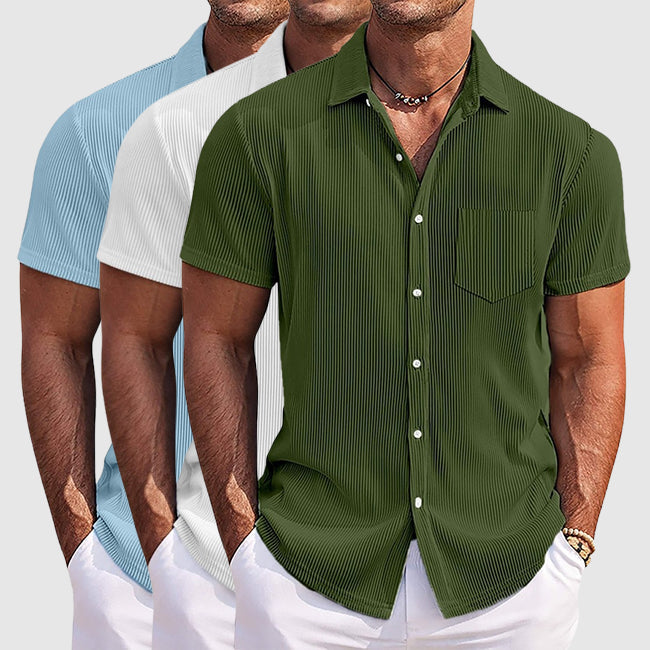 Herr Skjorta Kortärmad Randig Modern Sommarstil – Avslappnad & Elegant