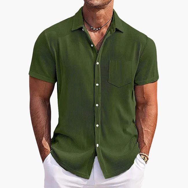 Herr Skjorta Kortärmad Randig Modern Sommarstil – Avslappnad & Elegant