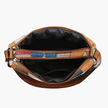 Damväska Crossbody Patchwork Retro Axelremsväska för Vardag och Fritid